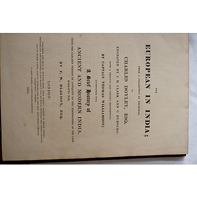 Mountstuart Elphinstone An Account of the Kingdom of Caubul, 1815 and Captain Thomas Williamson, The European in India 1813