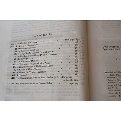 Mountstuart Elphinstone An Account of the Kingdom of Caubul, 1815 and Captain Thomas Williamson, The European in India 1813