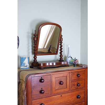 Late Victorian Mahogany Toilet Mirror