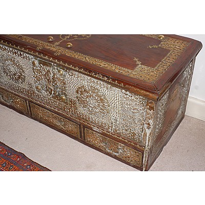 LATE ADDITION, Fine Large 19th Century Brass Mounted Padouk 'Zanzibar' Chest