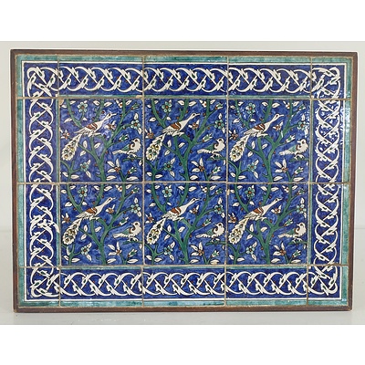 Turkish Iznik Style Glazed Tile Frieze Now Mounted as a Table, 20th Century