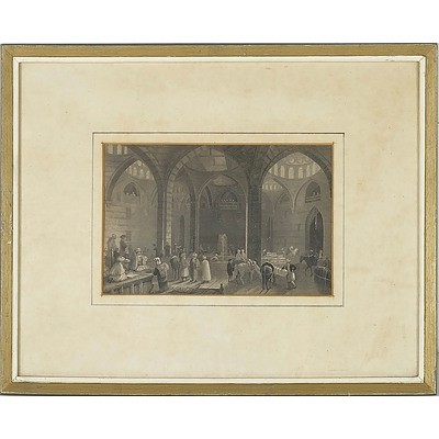 William Henry Bartlett (1809-1854) 19th Century Lithograph of the Great Khan at Damascus