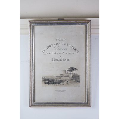 Edward Lear, View of Rome Lithograph, Published 1841