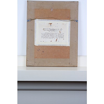 Indian Miniature Painting of Maharaja Man Singh of Jodhpur, Ink and Gouache on Paper, 20th Century Copy