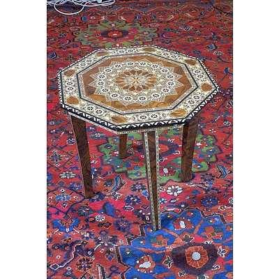 Iberian Hispano Moresque Marquetry Inlaid Octagonal Table