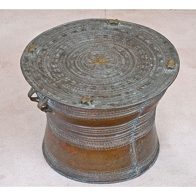 Shan States Tinned Bronze Rain Drum 20th Century