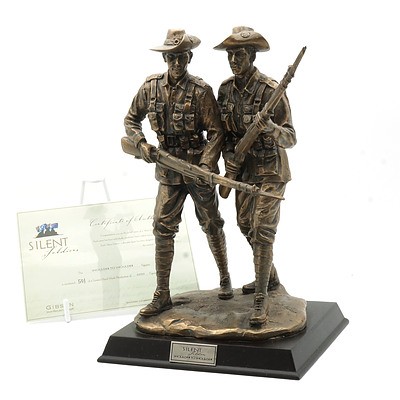 Limited Edition Gibson Cast Resin Silent Soldiers, Shoulder to Shoulder Figure, 501/5000
