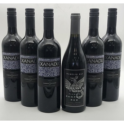 Case of 5x Xanadu 2012 Paradise Cabernet Sauvignon 750ml & 1x Hamelin Bay 1999 Rampant Red