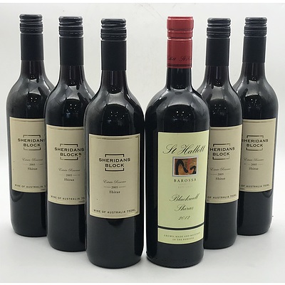 Case of 1x St Hallett 2012 Blackwell Shiraz & 5x Sheridans Block 2005 Estate Reserve Shiraz