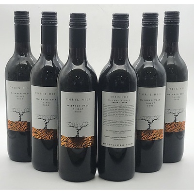 Case of 6x Chris Hill 2008 McLaren Vale Shiraz 750ml