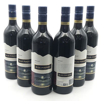 Case of 6x Blue Pyrenees 2012 Merlot 750ml