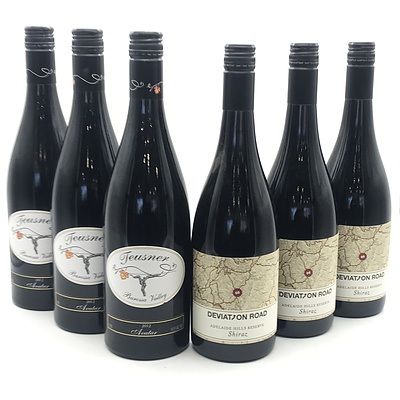Case of 3x Deviation Road 2005 Adelaide Hills Reserve Shiraz & 3x Teusner 2012 Avatar Red Blend