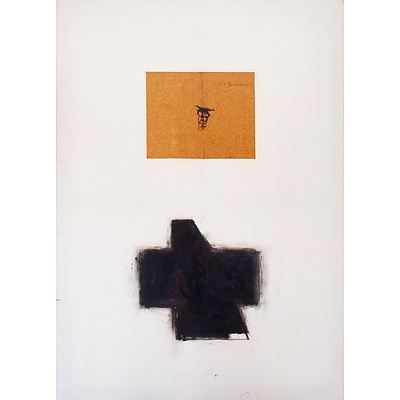 Thornton Walker (1953-) Untitled Abstract Composition, Mixed Media and Collage on Canvas