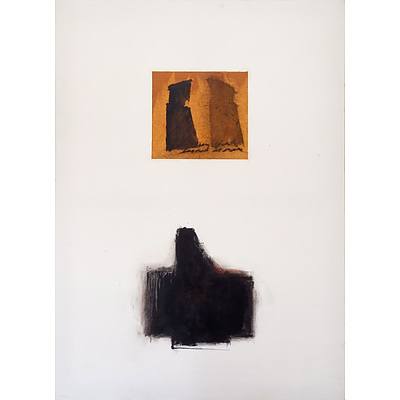 Thornton Walker (1953-) Untitled Abstract Composition, Mixed Media and Collage on Canvas