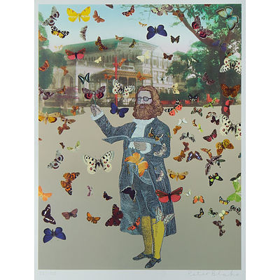 Peter Blake (British b.1932) The Far East Suite, 2013. 'Dancing Over Shanghai’, 'The Convention of Comic Book Characters Comes to Hong Kong’ & 'The Butterfly Man at Raffles Hotel' Silkscreens (3) Edition 56/100