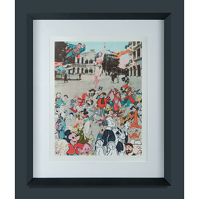 Peter Blake (British b.1932) The Far East Suite, 2013. 'Dancing Over Shanghai’, 'The Convention of Comic Book Characters Comes to Hong Kong’ & 'The Butterfly Man at Raffles Hotel' Silkscreens (3) Edition 56/100