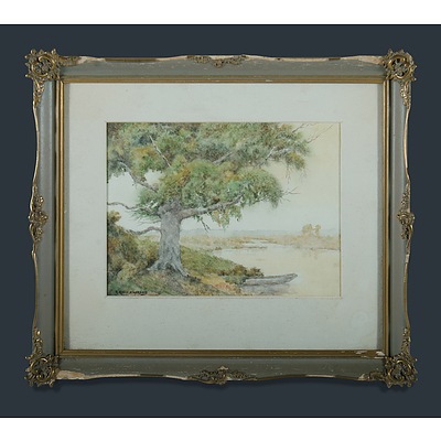 D'HERBOIS Rene Collot (1883-1960) River View with Overhanging Tree