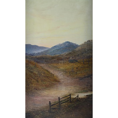 DISTON James Swinton (1857-1940) Two Works, Australian River Gorge & Road to a Farm