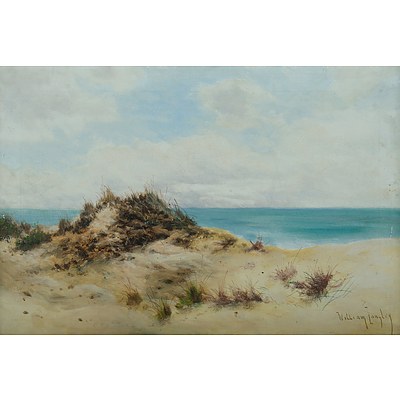 LANGLEY William (b.1929) Two Works, River Valley with Cattle & Seaside Landscape