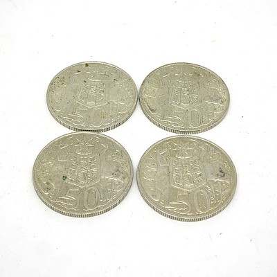 Four 1966 Silver 50 Cent Coins