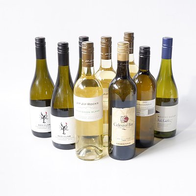 Three 750ml Bottles of Jip Jip Rocks Sauvignon 2013, Four Bottles of Red Claw Chardonnay 2010 and Two other Bottles