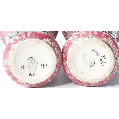 Pair of Czech Amphora Bud Vases