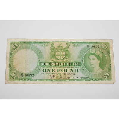 1965 Fiji One Pound Banknote