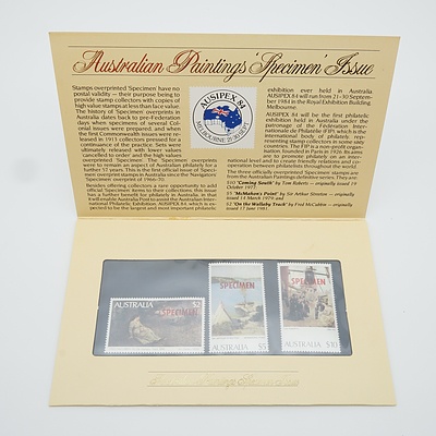 Australian Paintings 'Specimen' Issue Stamps