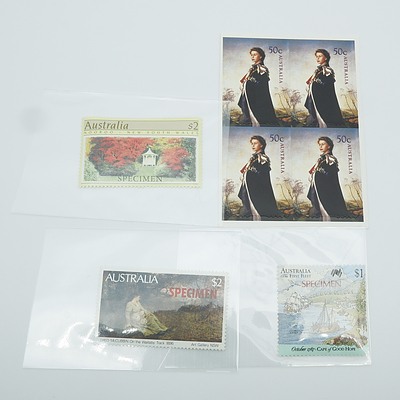 Group of Australian 50 cent, 1 Dollar and Two Dollar Stamps
