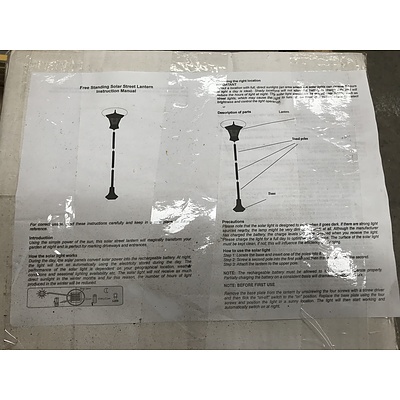 Group of Four Free Standing Solar Street Lanterns (Boxed)