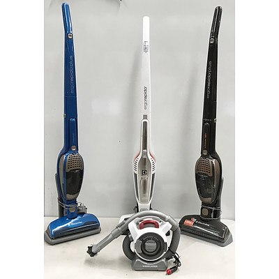 Electrolux Ergorapido 2in1 Cordless Stick Vacuum Cleaners x5 & Black & Decker Dustbuster Flexi