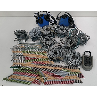 Dust Masks, Nail Gun Nails, Combination Padlock