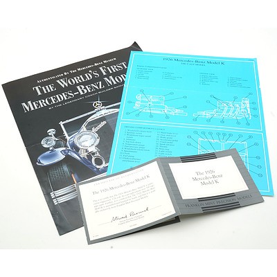 Franklin Mint 1:24 Diecast 1926 Mercedes Benz Model K with COA