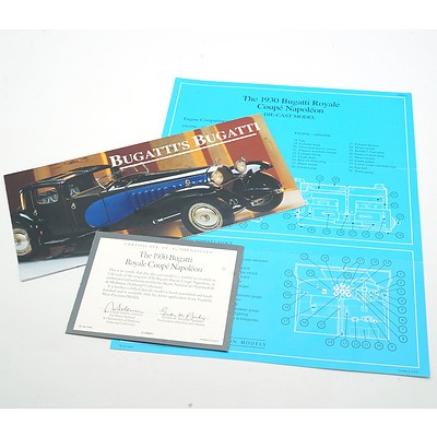 Franklin Mint 1:24 Diecast, 1930 Bugatti Royale Coupe Napoleon with COA