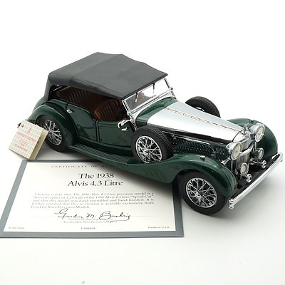 Franklin Mint 1:24 Diecast, 1938 Alvis 4.3 Litre with COA