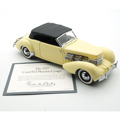 Franklin Mint 1:24 Diecast, 1937 Cord 813 Phaeton Coupe with COA
