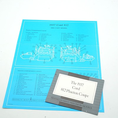 Franklin Mint 1:24 Diecast, 1937 Cord 813 Phaeton Coupe with COA