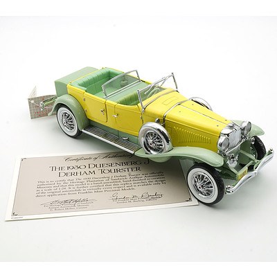Franklin Mint 1:24 Diecast 1930 Duesenber J Derham Tourster with COA