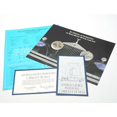 Franklin Mint 1:24 Diecast 1929 Rolls Royce Phantom I Cabriolet De Ville with COA