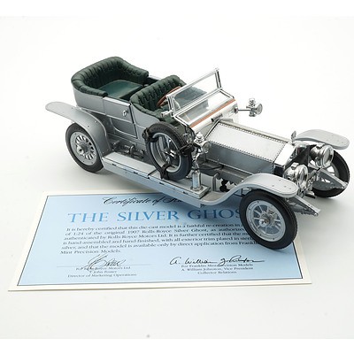 Franklin Mint 1:24 Diecast 1907 Rolls Royce Silver Ghost with COA