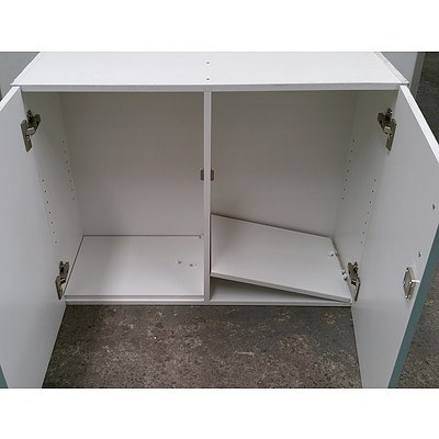 Blue Melamine Storage Cabinet