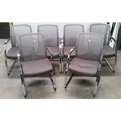 6 Dauphin Grey Fabric Executive Chairs