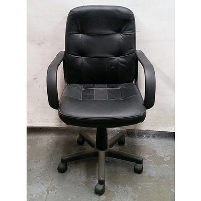 Two Blue Stem Fabric Covered Office Chairs, an Executive Fabric Covered Office Chair and an Office Chair