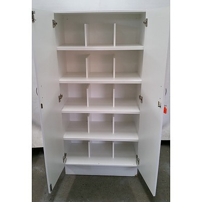Large White Melamine 2 Door Storage Cabinet