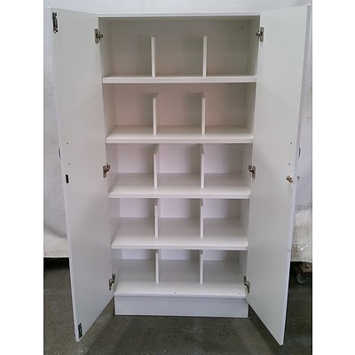 Large White Melamine 2 Door Storage Cabinet
