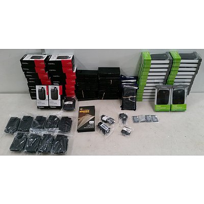 Large Lot of Assorted Phone Cases, and 4 Nokia BL-5C Batteries