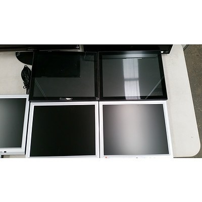 Bulk Lot of 9 Monitors, Sized 17