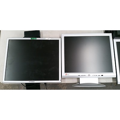 Bulk Lot of 9 Monitors, Sized 17