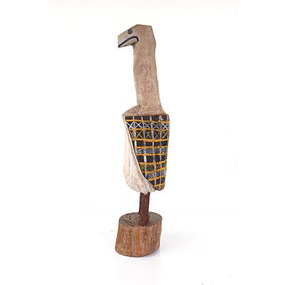 Tiwi Islands, Bird, Carved Ironwood and Ochre
