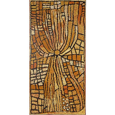 Naata Nungurrayi (Pintupi c.1932-) Womens Travels 2004, Acrylic on Linen